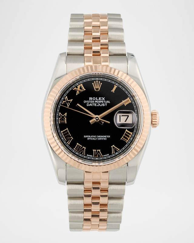 Rolex Stainless Steel and 18K Rose Gold Datejust 36mm Vintage 2009 Watch